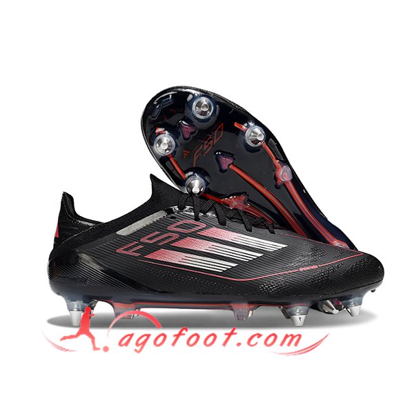 Adidas Chaussures de Foot F50 Elite SG Noir/Rouge/Blanc