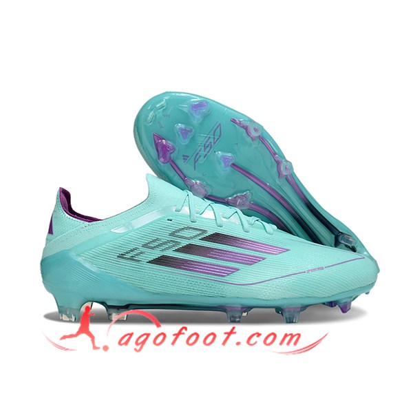 Adidas Chaussures de Foot F50 Elite FG Bleu/Pourpre -02