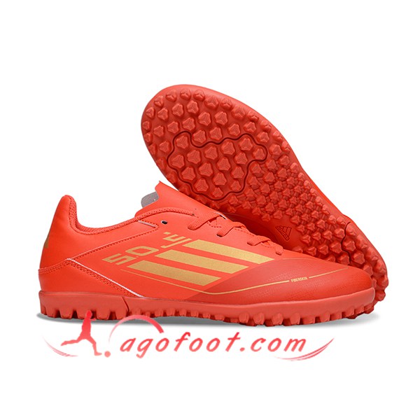 Adidas Chaussures de Foot F50 CLUB TF Orange/Jaune
