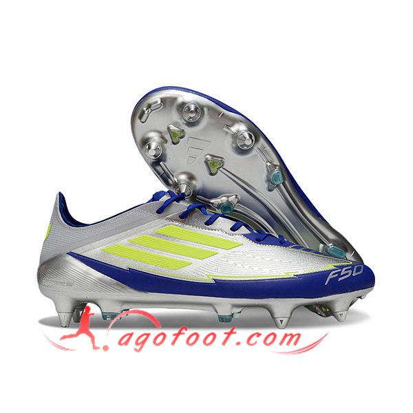 Adidas Chaussures de Foot F50 ELITE SG Gris/Bleu/Vert