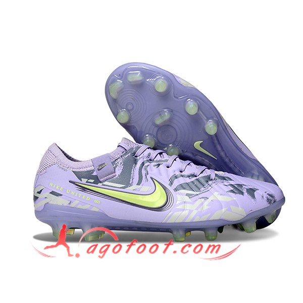 Nike Chaussures de Foot Tiempo Legend X Elite FG Pourpre/Vert