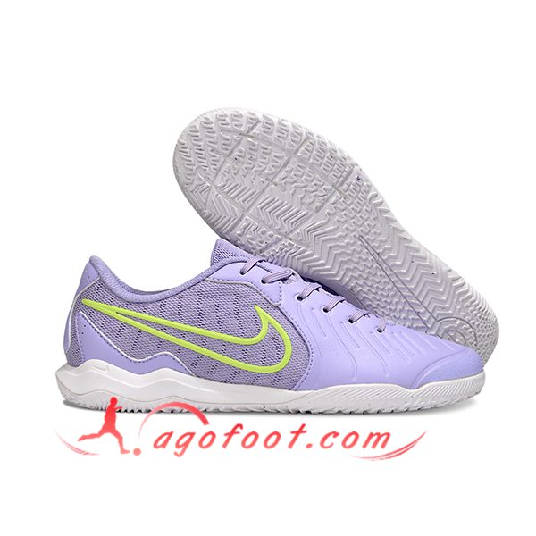 Nike Chaussures de Foot Legend 10 Academy IC Pourpre/Vert