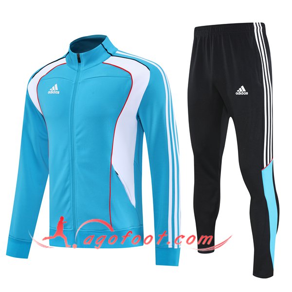 Ensemble Survetement de Foot Veste Adidas Bleu Clair 2025/2026