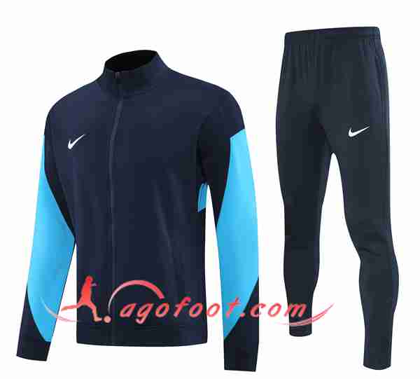 Ensemble Survetement de Foot Veste Nike Noir/Bleu 2025/2026