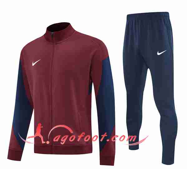 Ensemble Survetement de Foot Veste Nike Rouge/Bleu 2025/2026