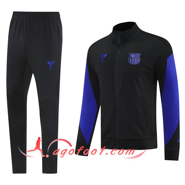 Ensemble Survetement de Foot Veste FC Barcelone Noir/Pourpre 2025/2026 -02