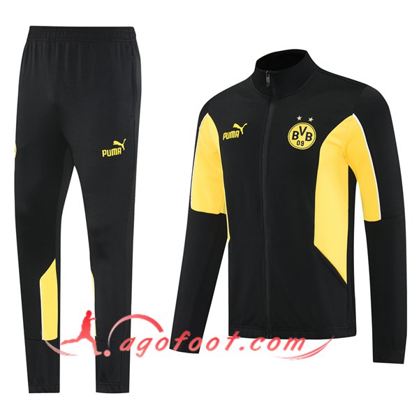 Ensemble Survetement de Foot Veste Dortmund Noir/Jaune 2025/2026