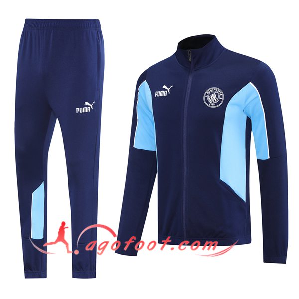 Ensemble Survetement de Foot Veste Manchester City Bleu Royal 2025/2026