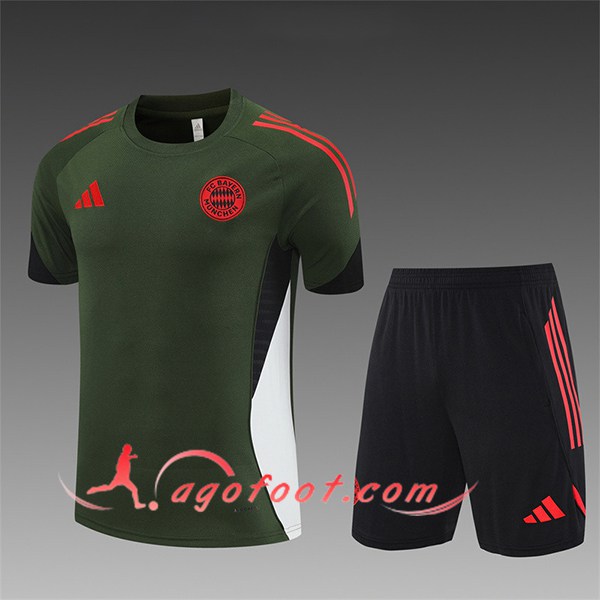 Ensemble Training T-Shirts Bayern Munich Enfant Vert 2025/2026