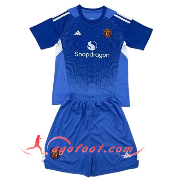 Maillot de Foot Manchester United Enfant Gardien De But Bleu 2025/2026