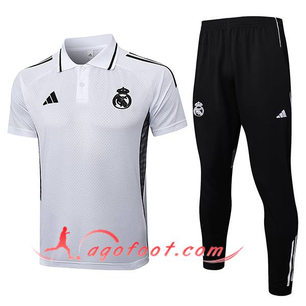 Ensemble Polo Foot Real Madrid Blanc/Noir 2025/2026