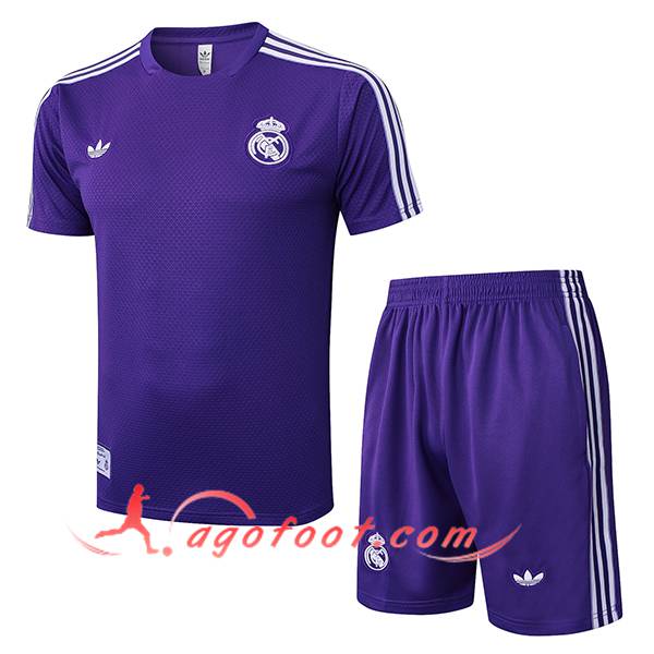 Ensemble Training T-Shirts Real Madrid Pourpre/Blanc 2025/2026