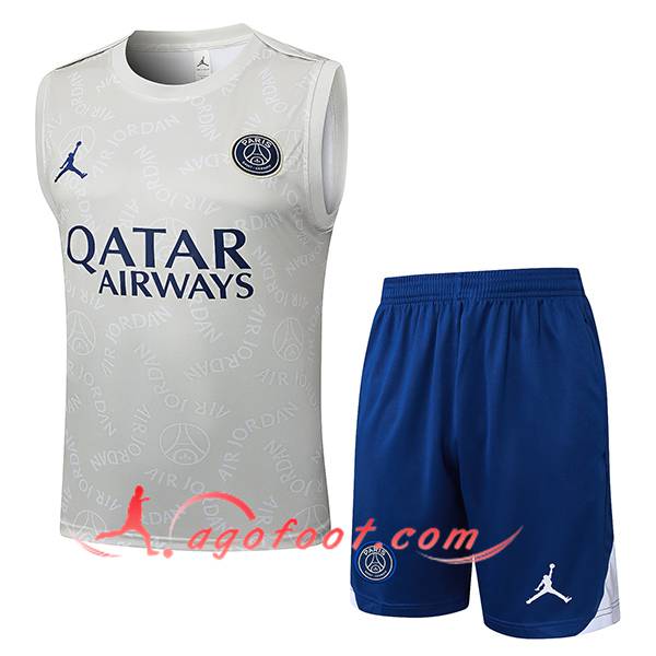 Ensemble Training Debardeur PSG Gris Clair 2025/2026