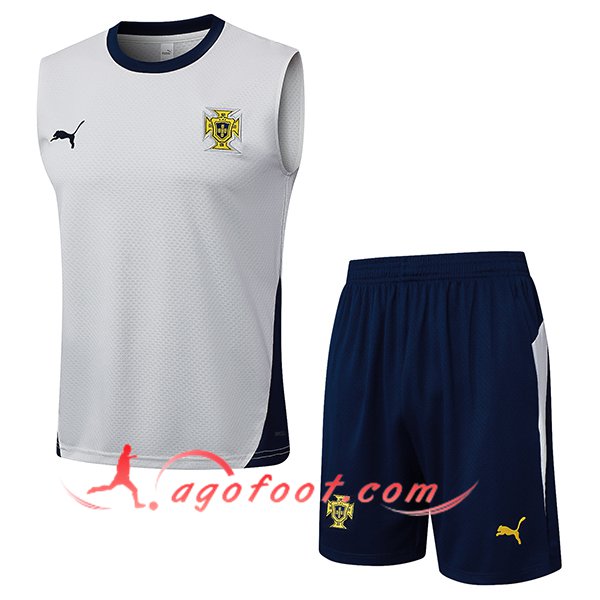 Ensemble Training Debardeur Portugal Blanc/Bleu 2025/2026