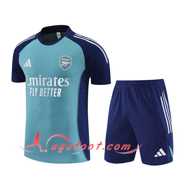 Ensemble Training T-Shirts Arsenal Vert/Bleu 2025/2026