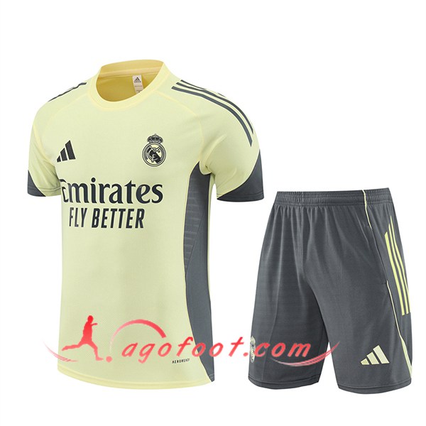 Ensemble Training T-Shirts Real Madrid Jaune/Gris 2025/2026