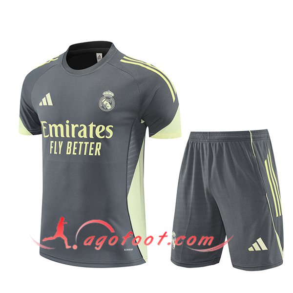 Ensemble Training T-Shirts Real Madrid Gris Foncé 2025/2026