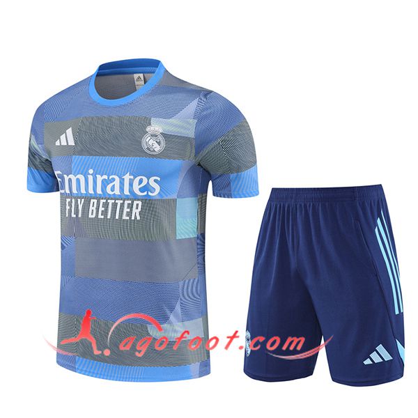 Ensemble Training T-Shirts Real Madrid Bleu/Gris 2025/2026