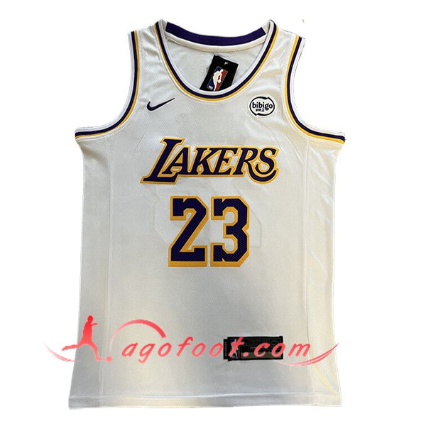 Maillot Los Angeles Lakers (JAMES #23) 2025/26 Blanc/Jaune/Pourpre