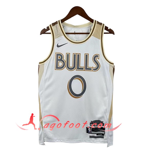 Maillot Chicago Bulls (WHITE #0) 2025/26 Blanc/Jaune