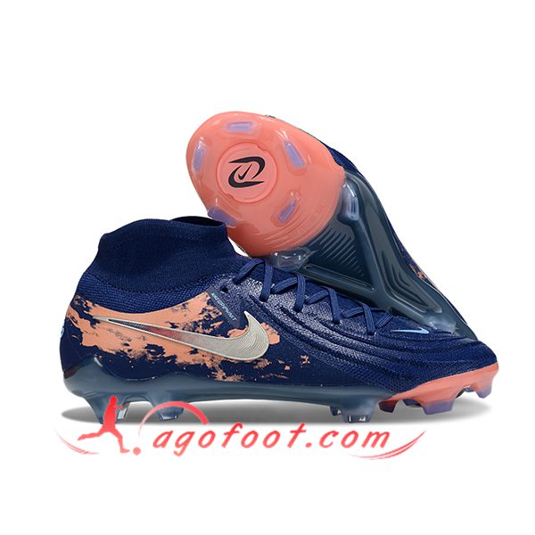 Nike Chaussures de Foot Phantom Luna Elite NU FG Bleu/Rose