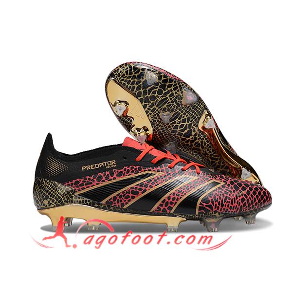 Adidas Chaussures de Foot 25 Predator Elite FG Noir/Rouge/Jaune