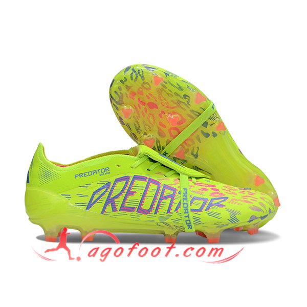 Adidas Chaussures de Foot 25 Predator Elite Tongue FG Vert/Pourpre