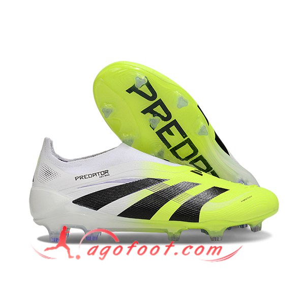 Adidas Chaussures de Foot 25 Predator Elite LL FG Blanc/Vert/Noir