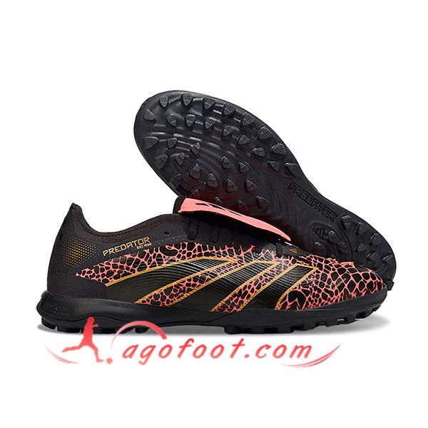 Adidas Chaussures de Foot PREDATOR LEAGUE FT TURF Noir/Rouge/Jaune