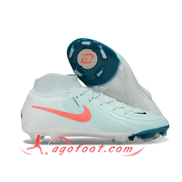 Nike Chaussures de Foot Phantom Luna Elite NU FG Blanc/Vert/Orange