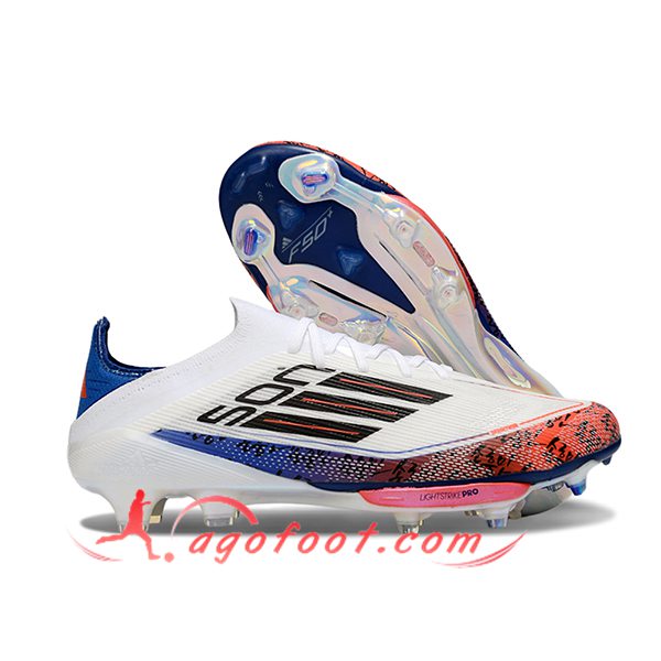 Adidas Chaussures de Foot F50+.1 FG Blanc/Pourpre/Orange
