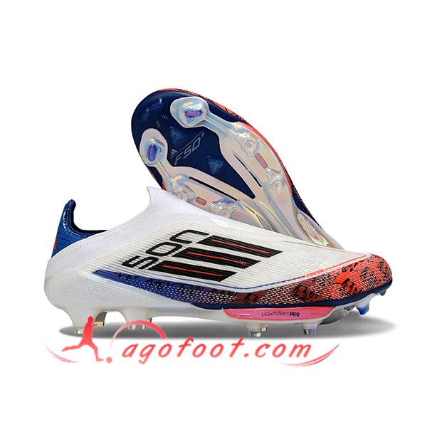 Adidas Chaussures de Foot F50+ FG Blanc/Pourpre/Orange