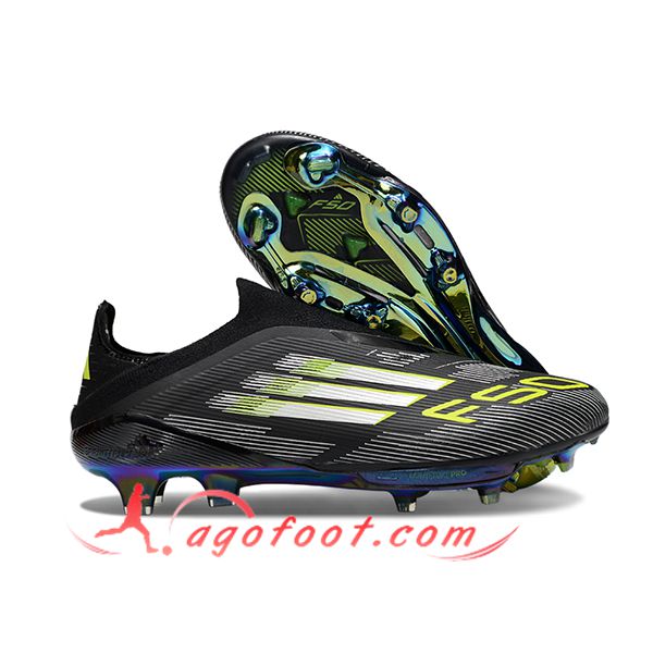 Adidas Chaussures de Foot F50+ FG Noir/Blanc/Vert