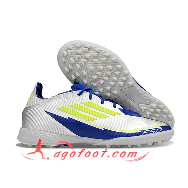 Adidas Chaussures de Foot F50 PRO TF Blanc/Bleu/Vert