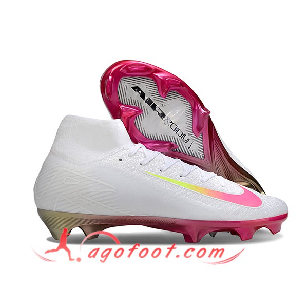 Nike Chaussures de Foot Air Zoom Mercurial Superfly IIX Elite FG Blanc/Rose