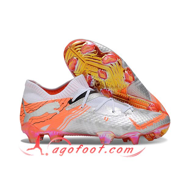 PUMA Chaussures de Foot FUTURE 7 ULTIMATE FG/AG Gris/Orange