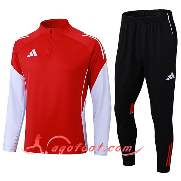 Ensemble Survetement de Foot Adidas Rouge/Blanc 2025/2026