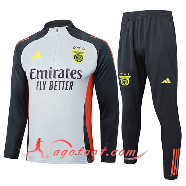 Ensemble Survetement de Foot Benfica Gris/Noir/Orange 2025/2026
