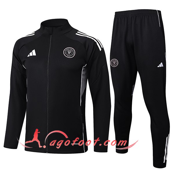 Ensemble Survetement de Foot Veste Foot Inter Miami CF Noir/Gris 2025/2026