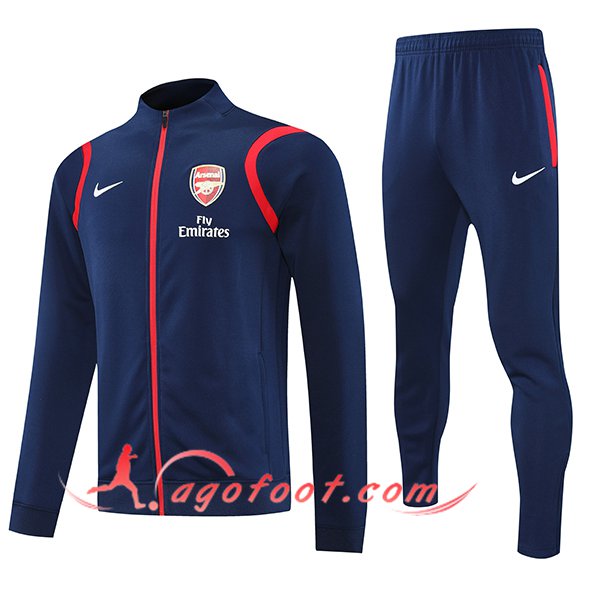 Ensemble Survetement de Foot Veste Foot Arsenal Bleu Marine 2025/2026