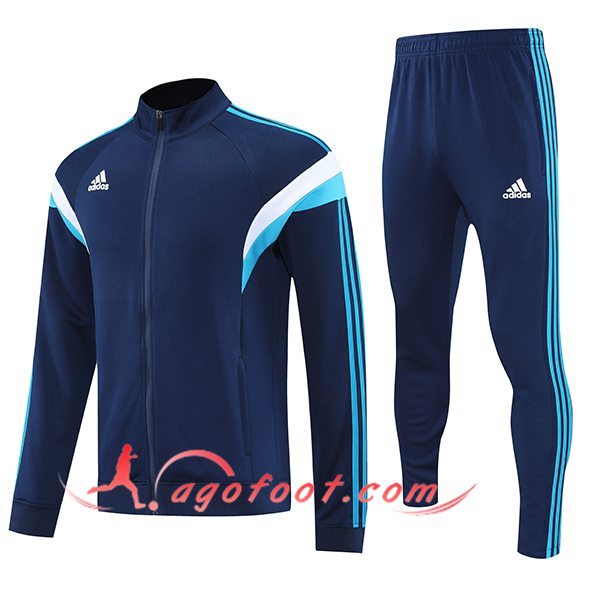 Ensemble Survetement de Foot Veste Foot Adidas Bleu/Blanc 2025/2026