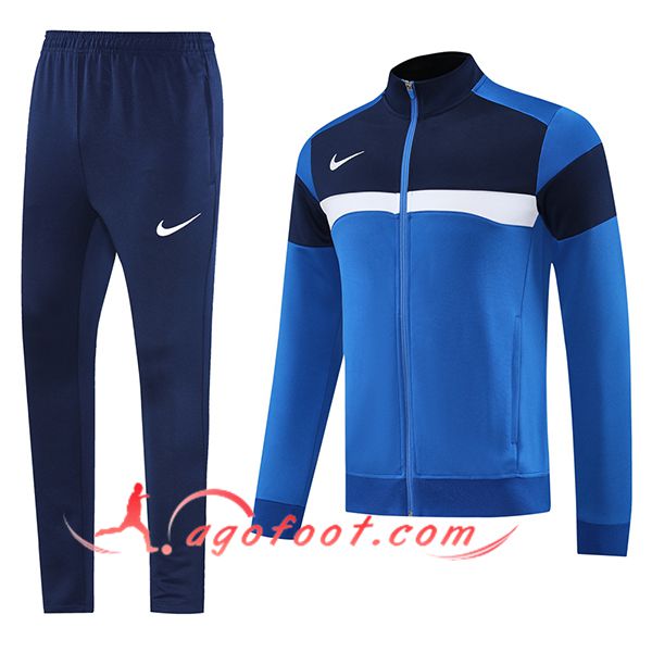 Ensemble Survetement de Foot Veste Foot Nike Bleu/Blanc 2025/2026 -02