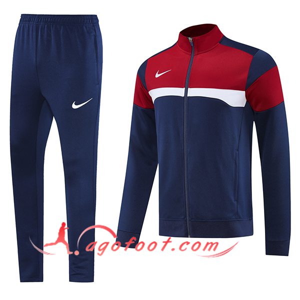Ensemble Survetement de Foot Veste Foot Nike Bleu/Rouge/Blanc 2025/2026