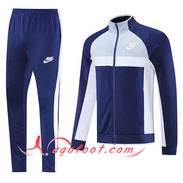 Ensemble Survetement de Foot Veste Foot Nike Bleu/Gris/Blanc 2025/2026