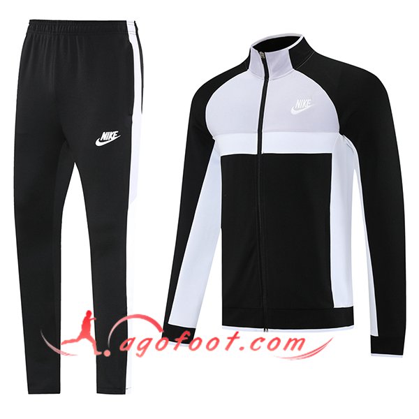 Ensemble Survetement de Foot Veste Foot Nike Noir/Gris/Blanc 2025/2026