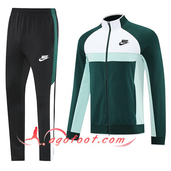 Ensemble Survetement de Foot Veste Foot Nike Vert/Blanc 2025/2026