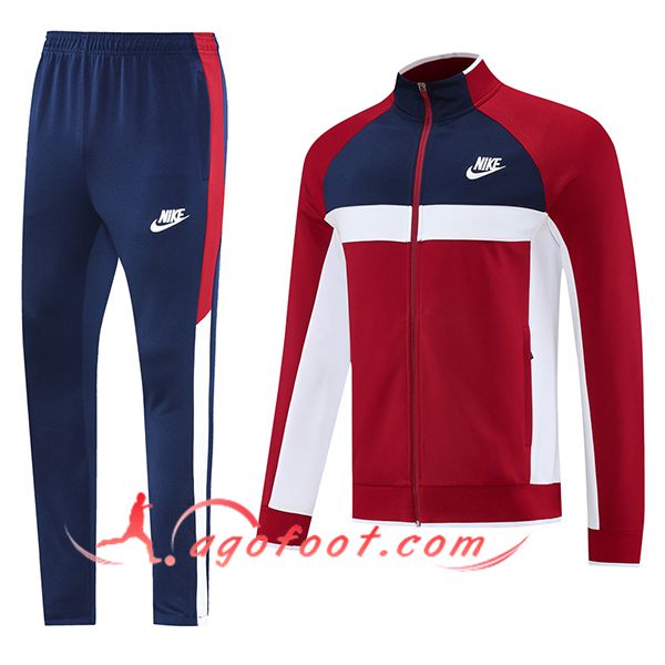 Ensemble Survetement de Foot Veste Foot Nike Rouge/Blanc/Bleu 2025/2026