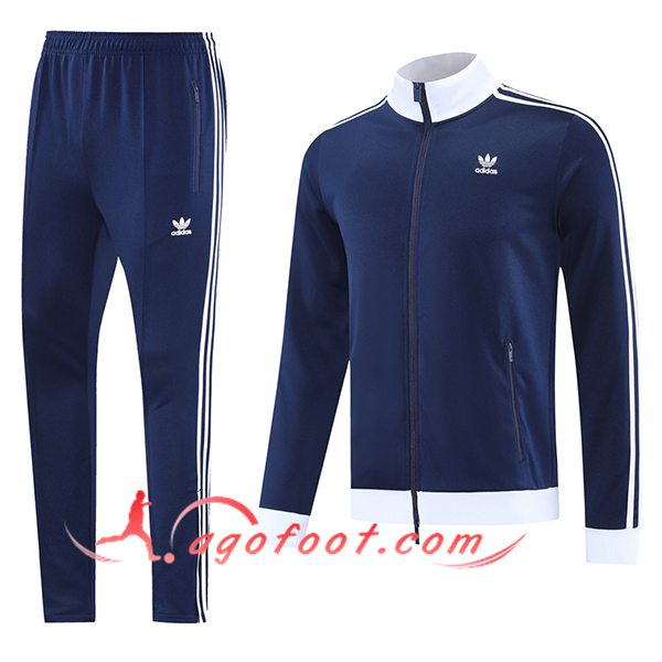 Ensemble Survetement de Foot Veste Foot Adidas Bleu/Blanc 2025/2026 -02