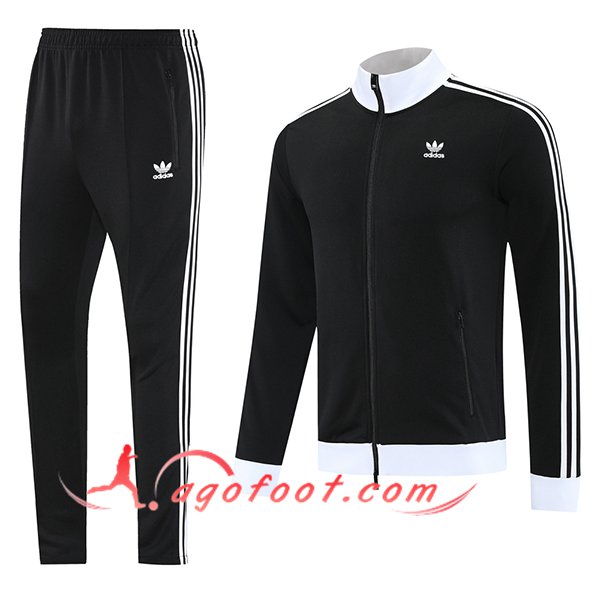 Ensemble Survetement de Foot Veste Foot Adidas Noir/Blanc 2025/2026