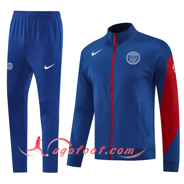 Ensemble Survetement de Foot Veste Foot PSG Bleu/Rouge 2025/2026